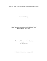 Calasiris the Pseudo-Greek Hero: Odyssean Allusions in Heliodorus' Aethiopica
