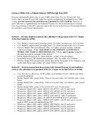 Curios Or Relics List — Update January 2009 Through June 2010