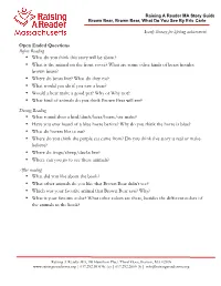 Early Literacy for Lifelong Achievement Open Ended Questions Before Reading • What Do You Think This Story Will Be About?