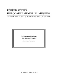 Lithuania and the Jews the Holocaust Chapter
