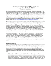 Recasting Reconciliation Through Culture and the Arts Second Institute: October 10-17, 2004 Report of Proceedings