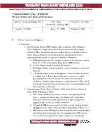 Traumatic Brain Injury Guidelines 2020