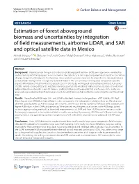 Estimation of Forest Aboveground Biomass and Uncertainties By