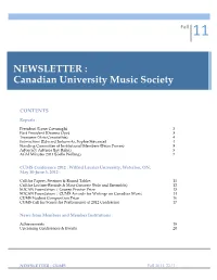 Fall 2011 Newsletter