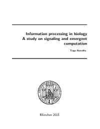 Information Processing in Biology: a Study on Signaling and Emergent