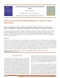 Innovation Networks Modeling Within the Concept of Open Innovations