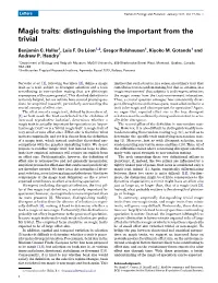Magic Traits: Distinguishing the Important from the Trivial