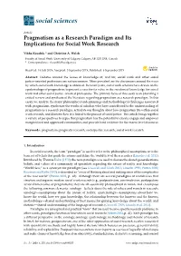 Pragmatism As a Research Paradigm and Its Implications for Social Work Research