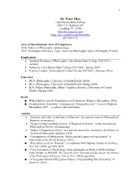 Curriculum Vitae/List of Projects for Fall/Early Spring 2006-7