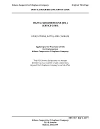 Digital Subscriber Line (Dsl) Service Guide