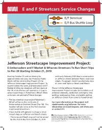 E and F Streetcars Service Changes