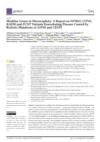 Modifier Genes in Microcephaly: a Report on WDR62, CEP63, RAD50