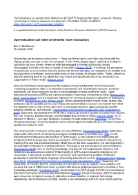 Open Education Can Make Universities More Inclusionary