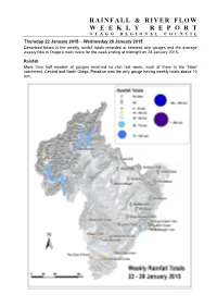 Rainfall & River Flow Weeklyreport