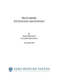 Secularism: Its Content and Context
