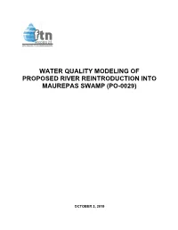 Water Quality Modeling of Proposed River Reintroduction Into Maurepas Swamp (Po-0029)
