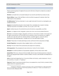 PHI 105: Introduction to Ethics Course Glossary Page 1 of 11