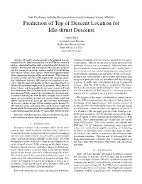 Prediction of Top of Descent Location for Idle-Thrust Descents
