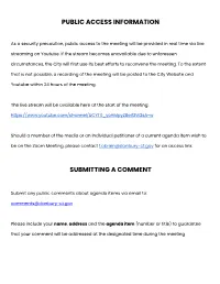 Public Access Information Submitting a Comment