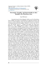 Stereotypes, Sexuality, and Intertextuality in Alice Randall's The