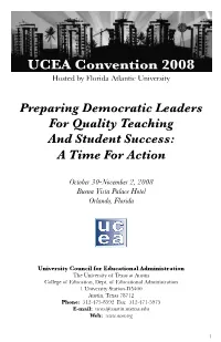 UCEA Convention 2008 Hosted by Florida Atlantic University