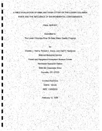 A Field Evaluation of Mink and River Otter on the Lower Columbia River and the Influence of Environmental Contaminants