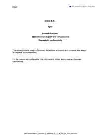ANNEX B.1.1. Open Powers of Attorney Declarations on Support