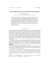 Ex Post Implementation in Environments with Private Goods