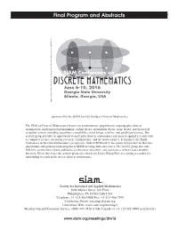 Final Program and Abstracts