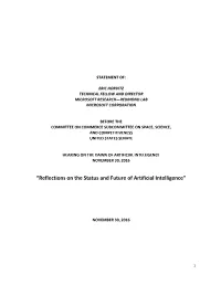 “Reflections on the Status and Future of Artificial Intelligence”