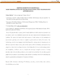 Service Robots in Hospitals: New Perspectives on Niche Evolution and Technology Affordances