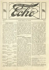 Taylor University Echo Chronicle
