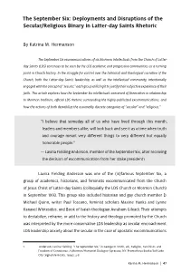 The September Six: Deployments and Disruptions of the Secular/Religious Binary in Latter-Day Saints Rhetoric