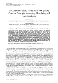 A Constraint-Based Analysis of Obligatory Contour Principle in Anaang Morphological Constructions
