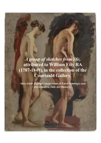 A Group of Sketches from Life, Attributed to William Etty RA (1787-1849), in the Collection of the Courtauld Gallery