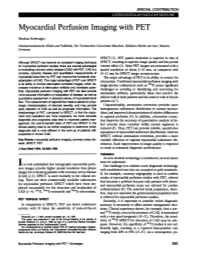 Myocardial Perfusion Imaging with PET