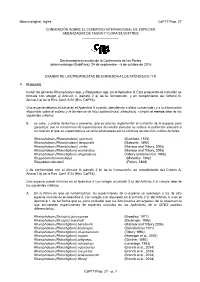 Proposal for Amendment of Appendix I Or II for CITES Cop16