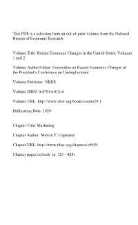 This PDF Is a Selection from an Out-Of-Print Volume from the National Bureau of Economic Research