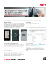 Business Card Reader Ios for Salesforce® CRM: Turn Cards Into Leads in Seconds!