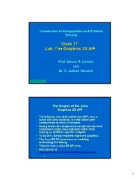Class 17: Lab: the Graphics 2D API