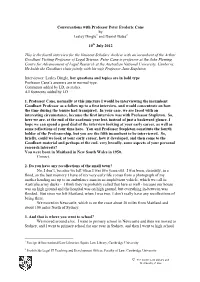 Conversations with Professor Peter Frederic Cane by Lesley Dingle1 and Daniel Bates2