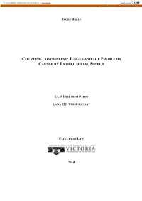Courting Controversy: Judges and the Problems Caused by Extrajudicial Speech