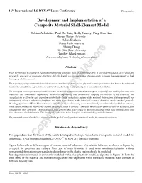 Development and Implementation of a Composite Material Shell-Element Model