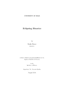 Eclipsing Binaries