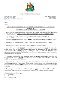 High Commission for Grenada Application Requirements