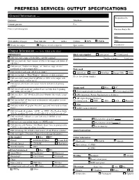 QP Prepress Form