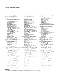 Species and Subject Index*