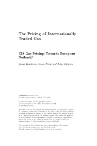 The Pricing of Internationally Traded Gas