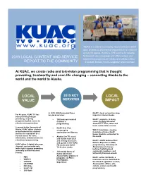 2019 Local Content and Service Report to the Community Local Value Local Impact