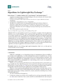 Algorithms for Lightweight Key Exchange †